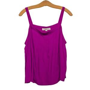 Women's Large Magenta Sleeveless Shirt LOFT Summer Dressy Tank Top